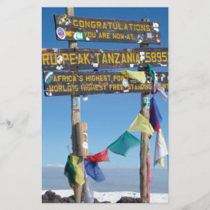 Papeterie Panneau indicateur au sommet du Kilimanjaro kenya