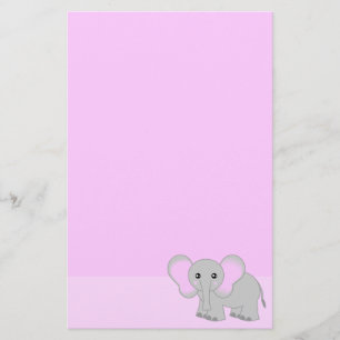 Papeterie Papier à lettres à éléphant rose