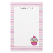 Papier à lettres à gâteau rose cute personnalisé