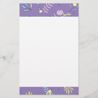 Papeterie Papier à lettres à motif floral violet