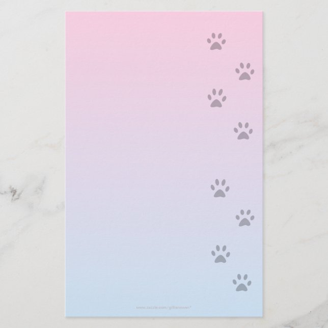 Papeterie Papier à lettres avec des empreintes de pas de (Devant)