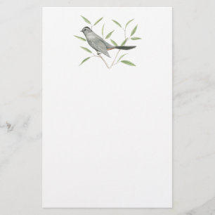 Papeterie Papier à lettres d'art pour oiseaux gris
