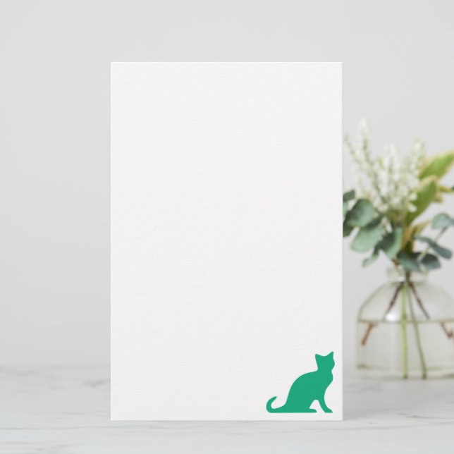 Papeterie Papier à lettres de chat avec chaton vert (Debout devant)