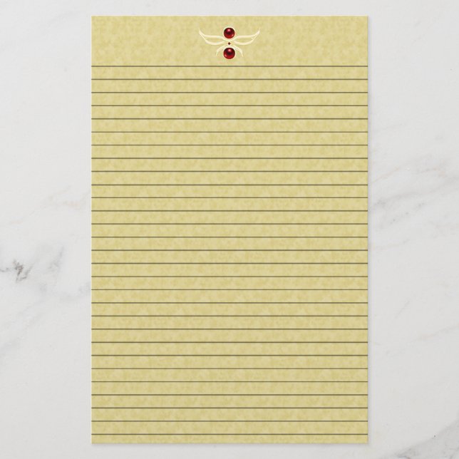 Papeterie Papier à lettres doré élégant avec lignes optionne (Devant)
