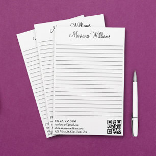 Papeterie Papier à lettres élégant et minimaliste avec code