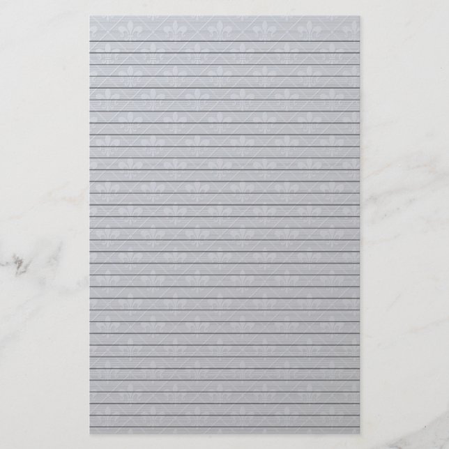 Papeterie Papier à lettres Fleur de Lys avec lignes optionne (Devant)