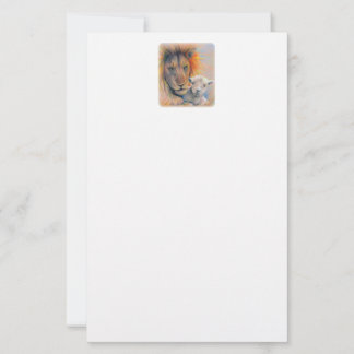 Papeterie Papier à lettres Lion et Agneau, 5,5" x 8,5"
