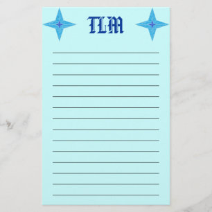 Papeterie Papier à lettres monogrammes Blue Star