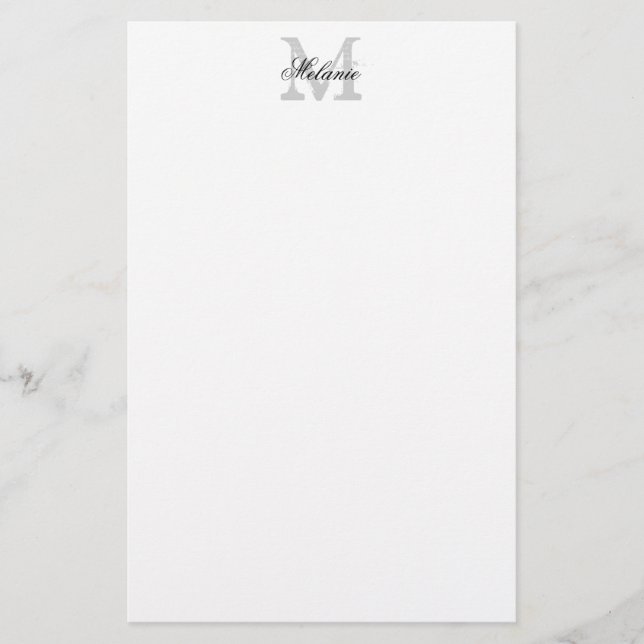 Papeterie Papier à lettres personnalisé avec monogramme de n (Devant)