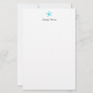 Papeterie Papier à lettres personnalisé étoile de mer bleu s