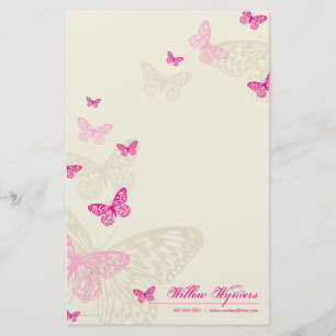 Papeterie PAPIER À LETTRES PERSONNALISÉ : : papillons 4P