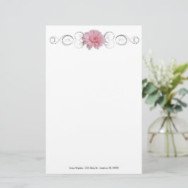 Papeterie Papier à lettres personnalisé rose Gerber Daisy