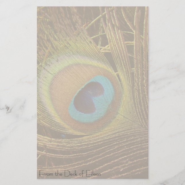 Papeterie Papier à lettres personnalisées Peacock Feather (Devant)