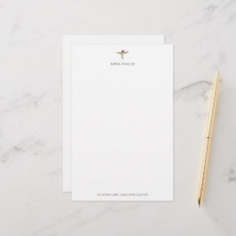 Papeterie Papier à lettres personnalisées pour colibri blanc
