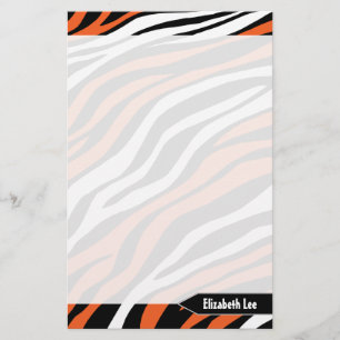 Papeterie Papier à lettres personnalisées Zebra Print Orange