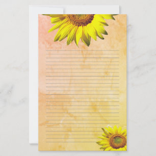 Papeterie Papier à lettres personnel ligné Tournesol jaune