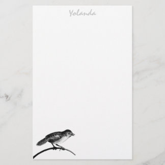 Papeterie Papier à lettres pour oiseaux personnalisé