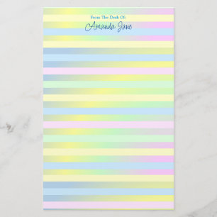 Papeterie Papier à lettres rayées Pastel personnalisé