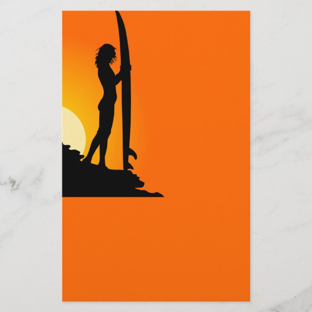 Papeterie Papier à lettres Surfer Girl (Devant)