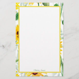 Papeterie Papier à lettres tournesol personnalisé