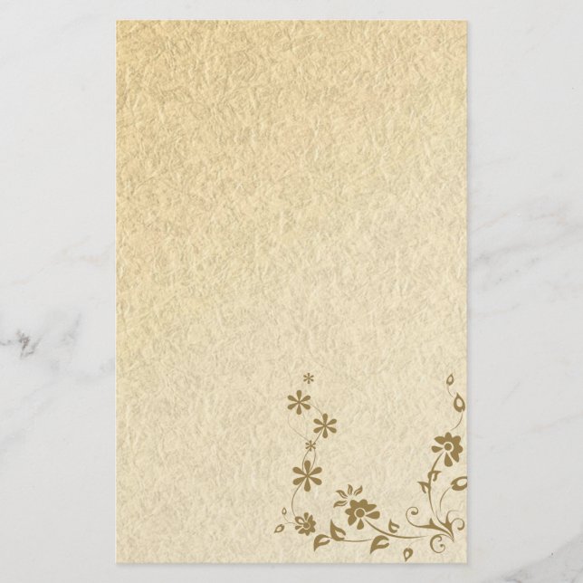Papeterie Papier à lettres vieux papier Or Floral (Devant)