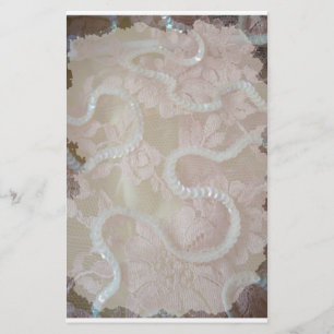 Papeterie Papier à lettres vintage Old Lace et Sequins