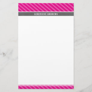 Papeterie PAPIER À NOTES rayure diagonale gris foncé rose vi