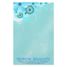 Papier à papier à lettres bleu Hibiscus bleu d'Aqu