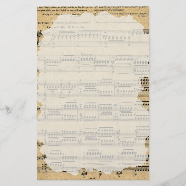 Papeterie Papier à papier de musique ancienne (Devant)