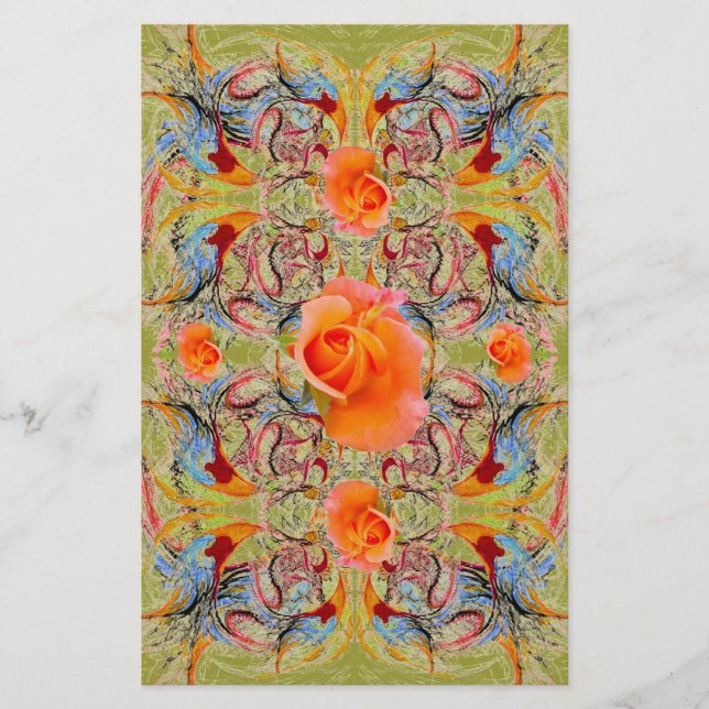 Papeterie Papier artisanal Rose de l'époque victorienne oran (Devant)