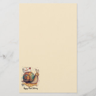 Papeterie Papier de courrier escargot heureux