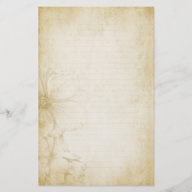 Papeterie Papier de note floral vintage de journal (Devant)