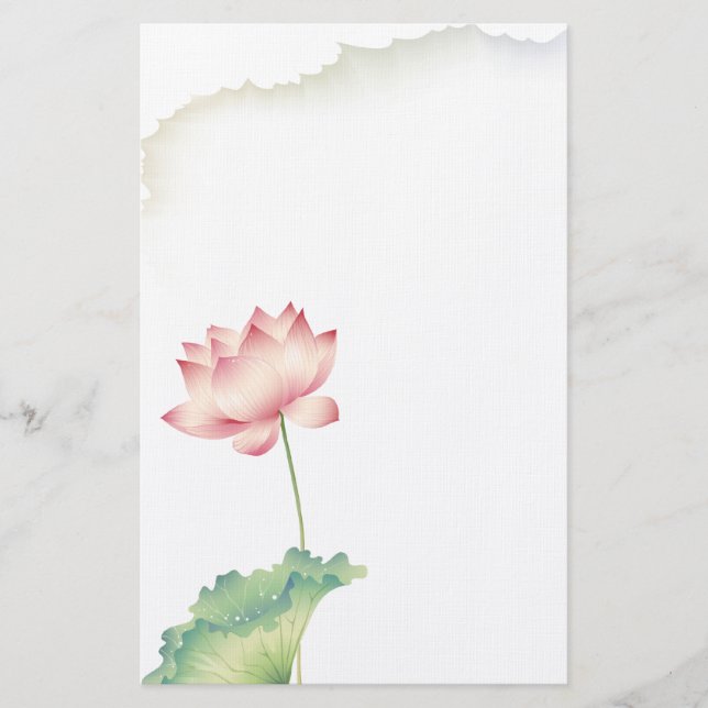 Papeterie Papier en aquarelle Lotus (Devant)
