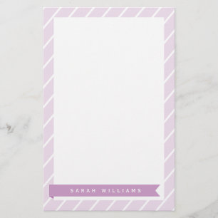 Papeterie Papier Motif à rayures violettes
