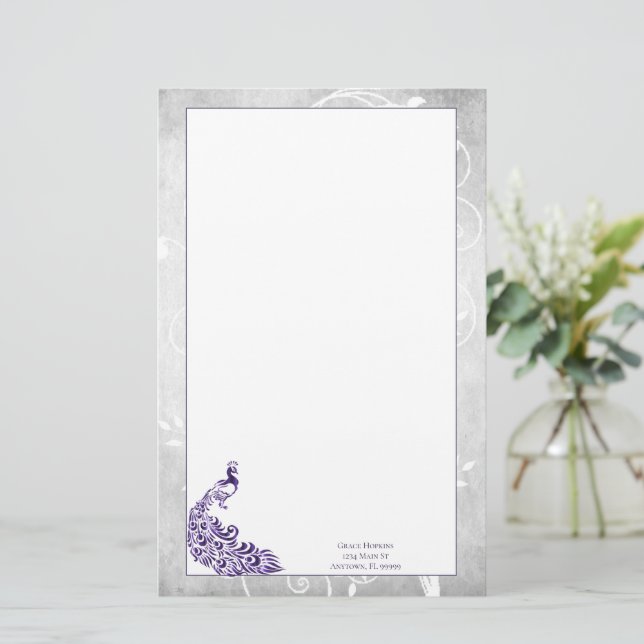 Papeterie Papier Peacock Violet (Debout devant)