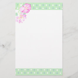 Papeterie Papier photo personnalisé, Roses roses, Pois