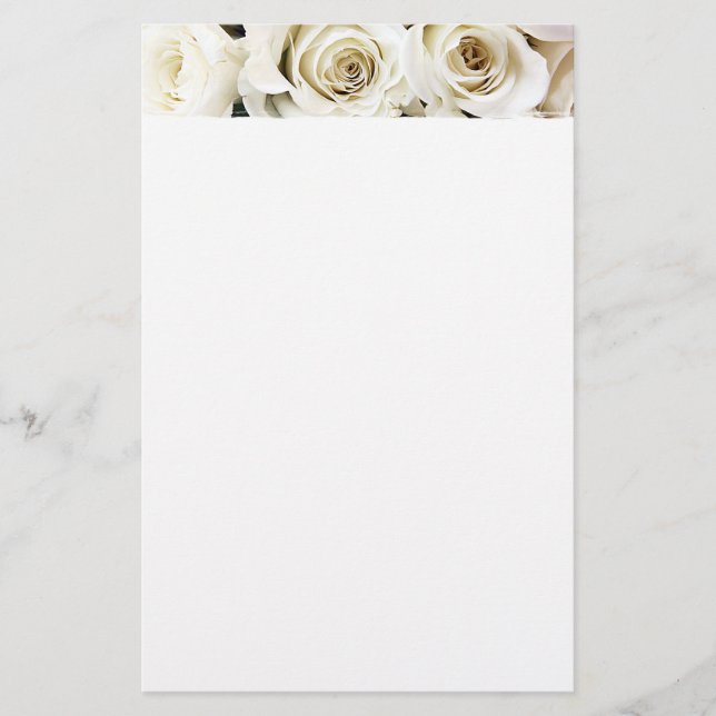Papeterie Papier Roses Blanches (Devant)