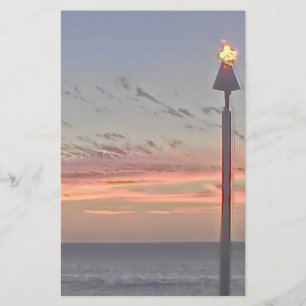 Papeterie Papier stationnaire de coucher du soleil de torche