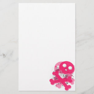 Papeterie Papier stationnaire de crâne rose