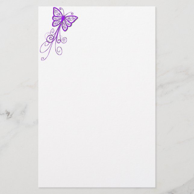 Papeterie Papillon violet (Devant)