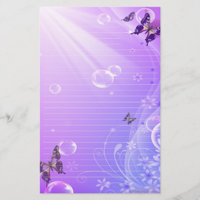 Papeterie Papillons et bulles stationnaires (Devant)