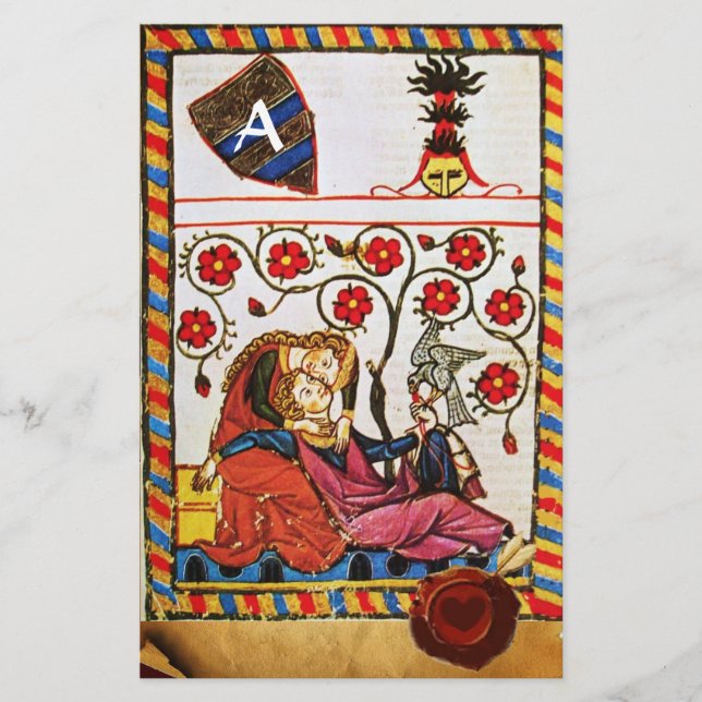 PAPETERIE PARCHEMENT D'AMOUR ÉTERNEL MONOGRAMME DE SCEAU DE  (Devant)