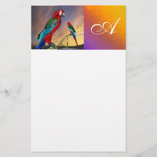 Papeterie PARROTS HYPER / MONOGRAMME ARA ROUGE, blanc
