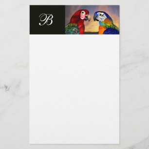 PAPETERIE PARROTS HYPER / MONOGRAMME ARA ROUGE ET BLEU