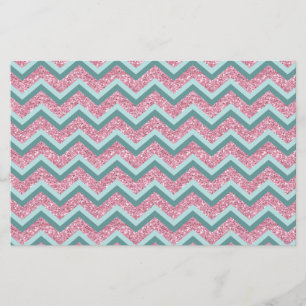 Papeterie Parties scintillant rose Motif ZigZag