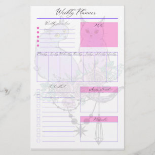Papeterie Pastel Cats Feuilles hebdomadaires de planificateu