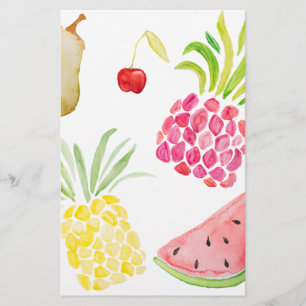 Papeterie Pastèque d'ananas de cerise de fruit d'aquarelle