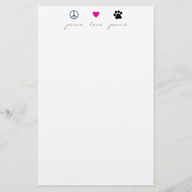 Papeterie Pattes d'amour de paix (Devant)