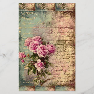 Papeterie Pays français chic, roses chics et roses minables
