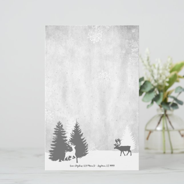 Papeterie Paysage de Noël personnalisé (Debout devant)